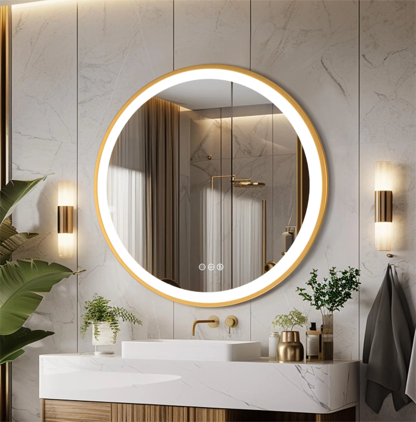 LED Fogless Bathroom Mirror With Three Color Temperature