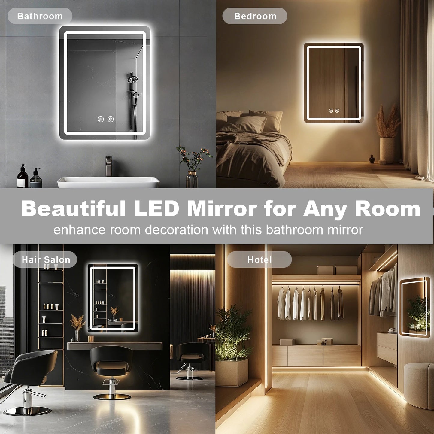 MYGIIVOVO LED Bathroom Mirror With Dimmable Lights