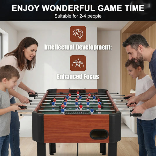 47 Inch Arcade Soccer Set with Score Keeper Indoor Foos Ball Table with Counterbalanced & Uniformed Men for Adults & Families