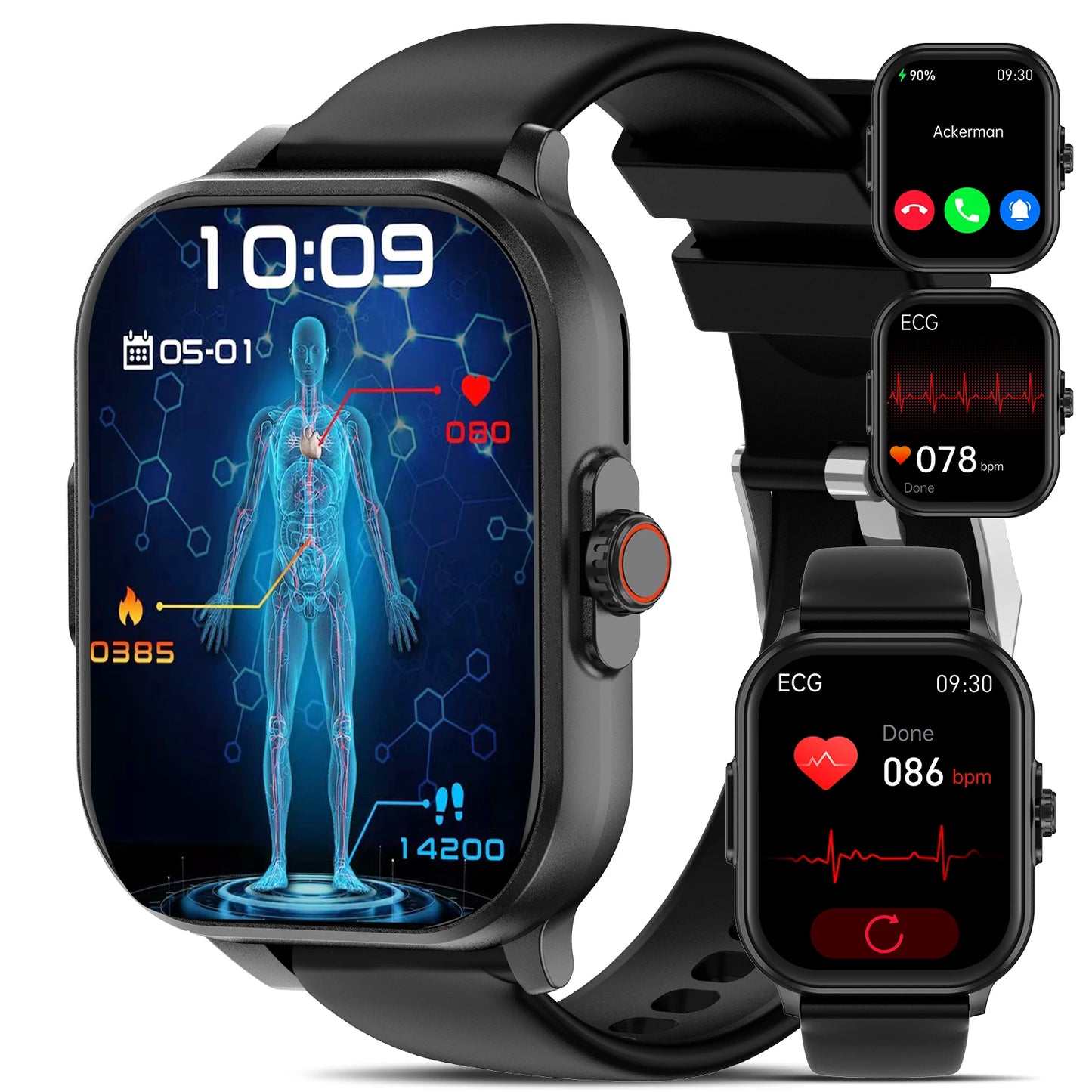 AI Health Diagnosing ECG PPG Smartwatch For Women