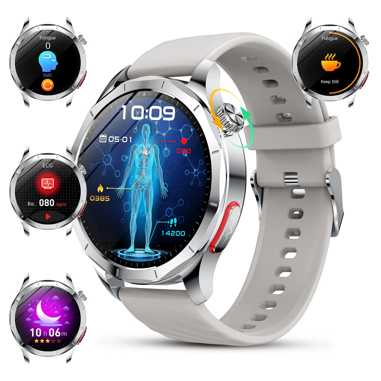 Marsyu AI-GPT Health Smart Watch ECG PPG Body Fat BP