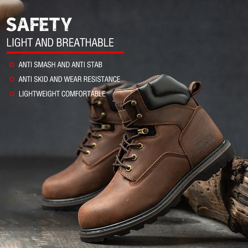Men High Top Steel Toe Safety Work Boots