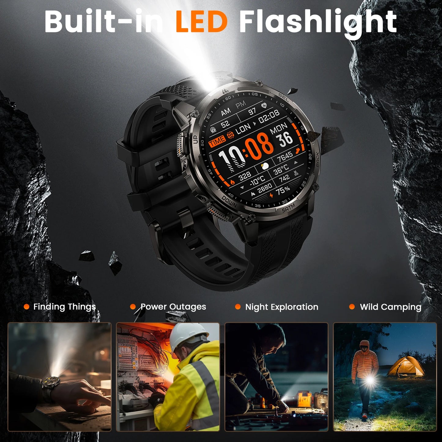 Kospet Tank T4C Smartwatch Outdoor Rugged GPS