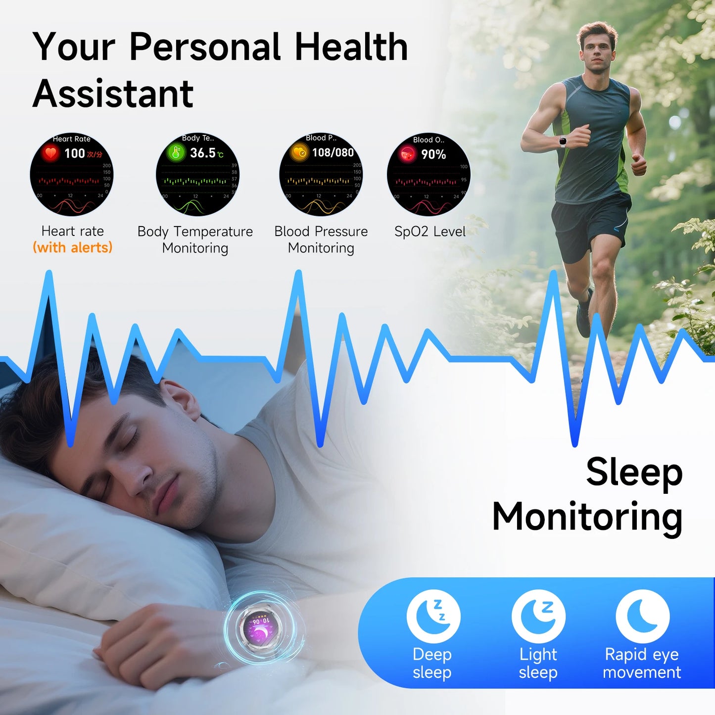 Marsyu AI-GPT Health Smart Watch ECG PPG Body Fat BP