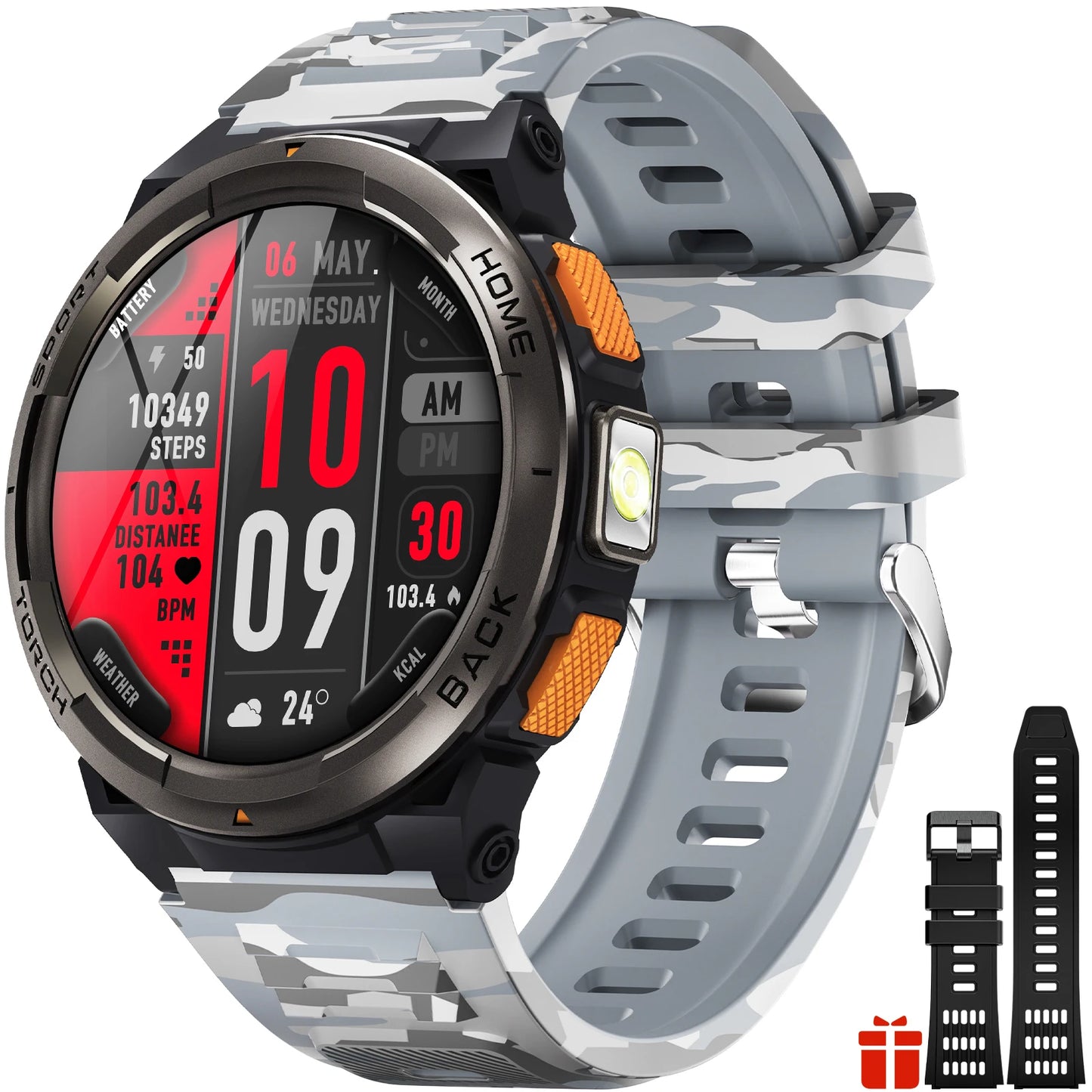 EIGIIS KE5 Smartwatch 3ATM Waterproof With Compass Barometer