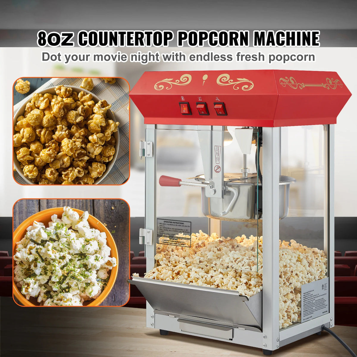 SucceBuy Electric Countertop Popcorn Popper