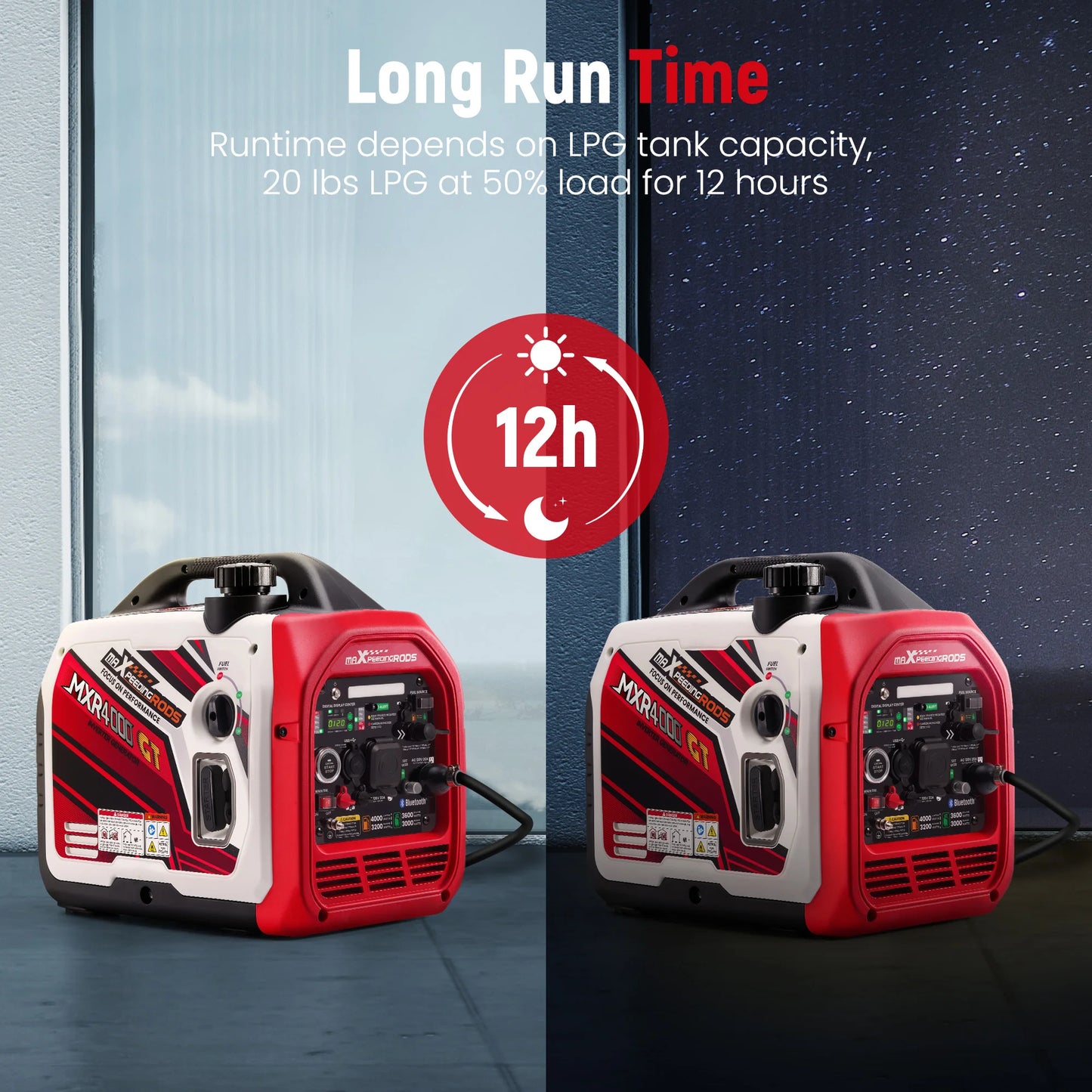 Maxpeedingrods 4kW Dual Fuel Inverter Generator Bluetooth