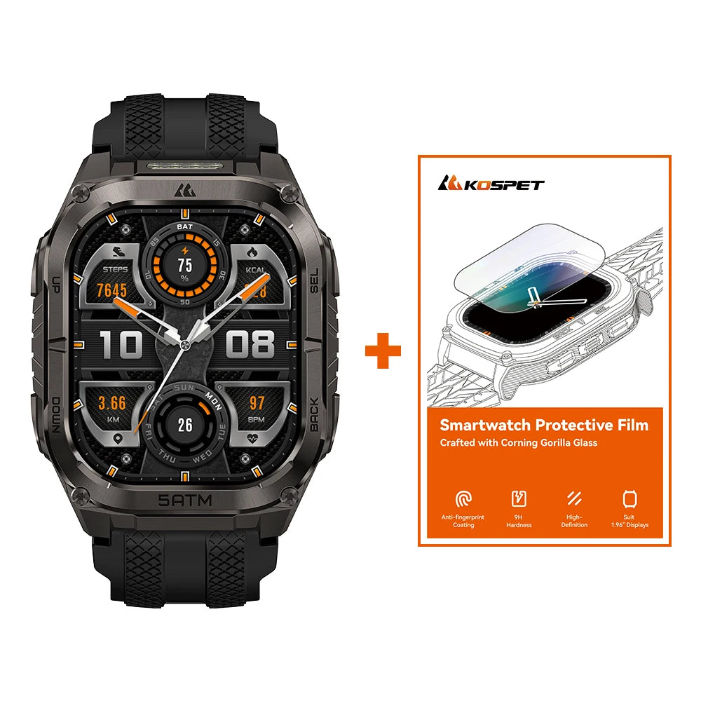 Kospe Tank M4C Rugged GPS Smartwatch With Flashlight