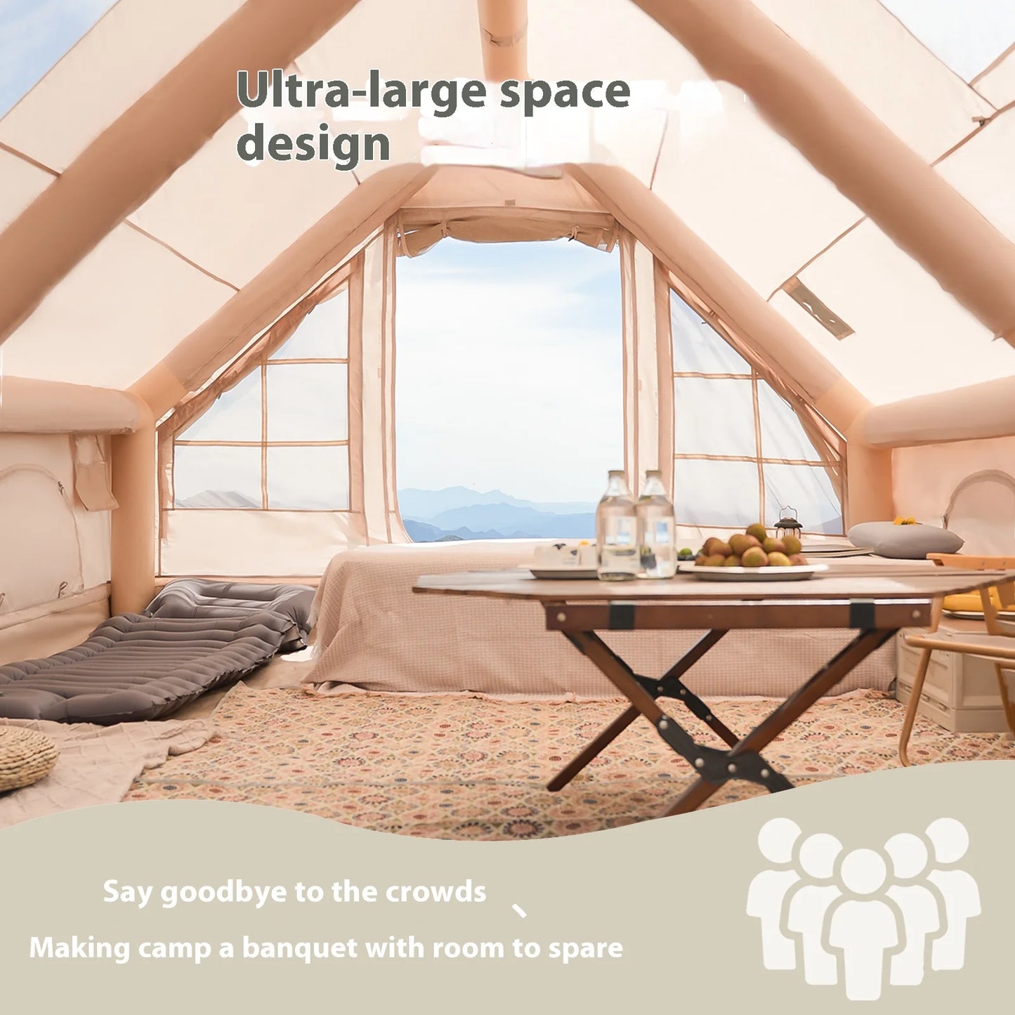Pakicetus Inflatable Family Camping Tent 5 To 8 Person