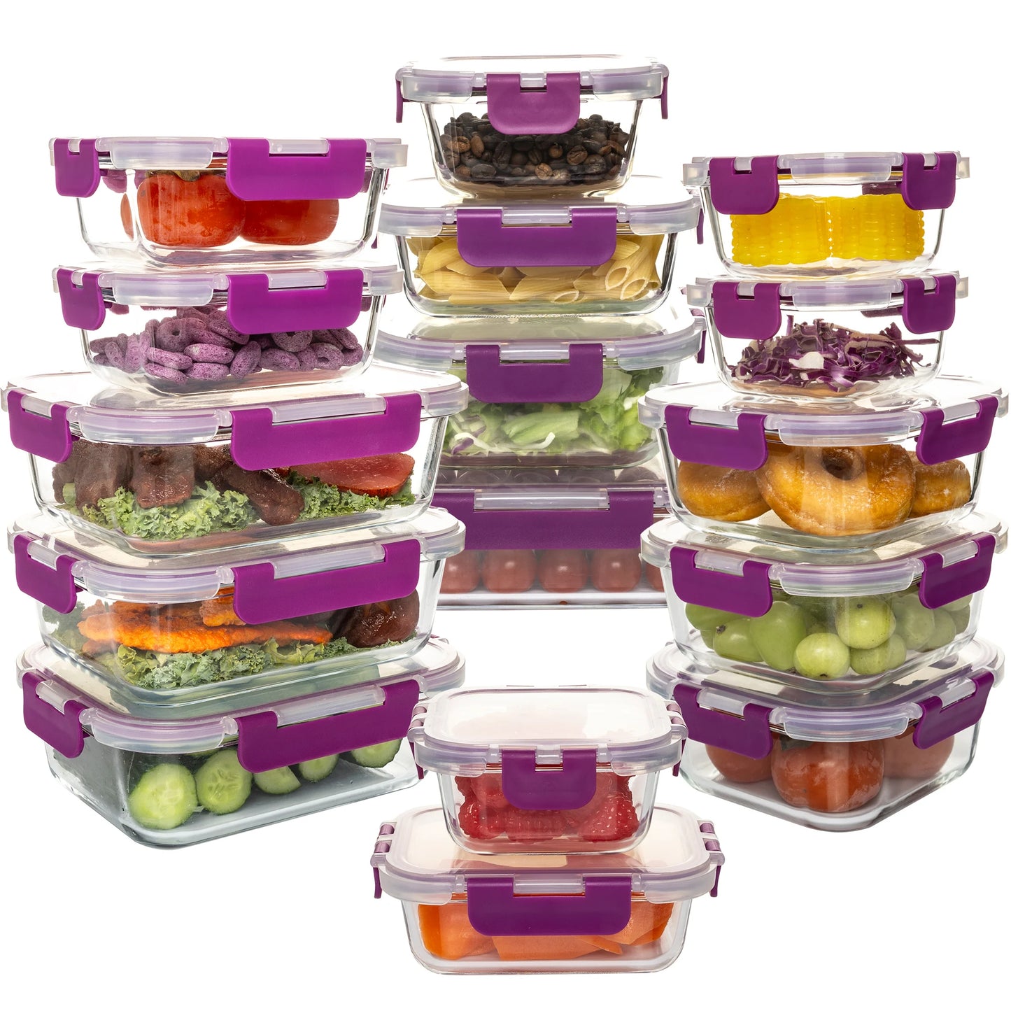 Glass Storage Containers Set, Leakproof Airtight