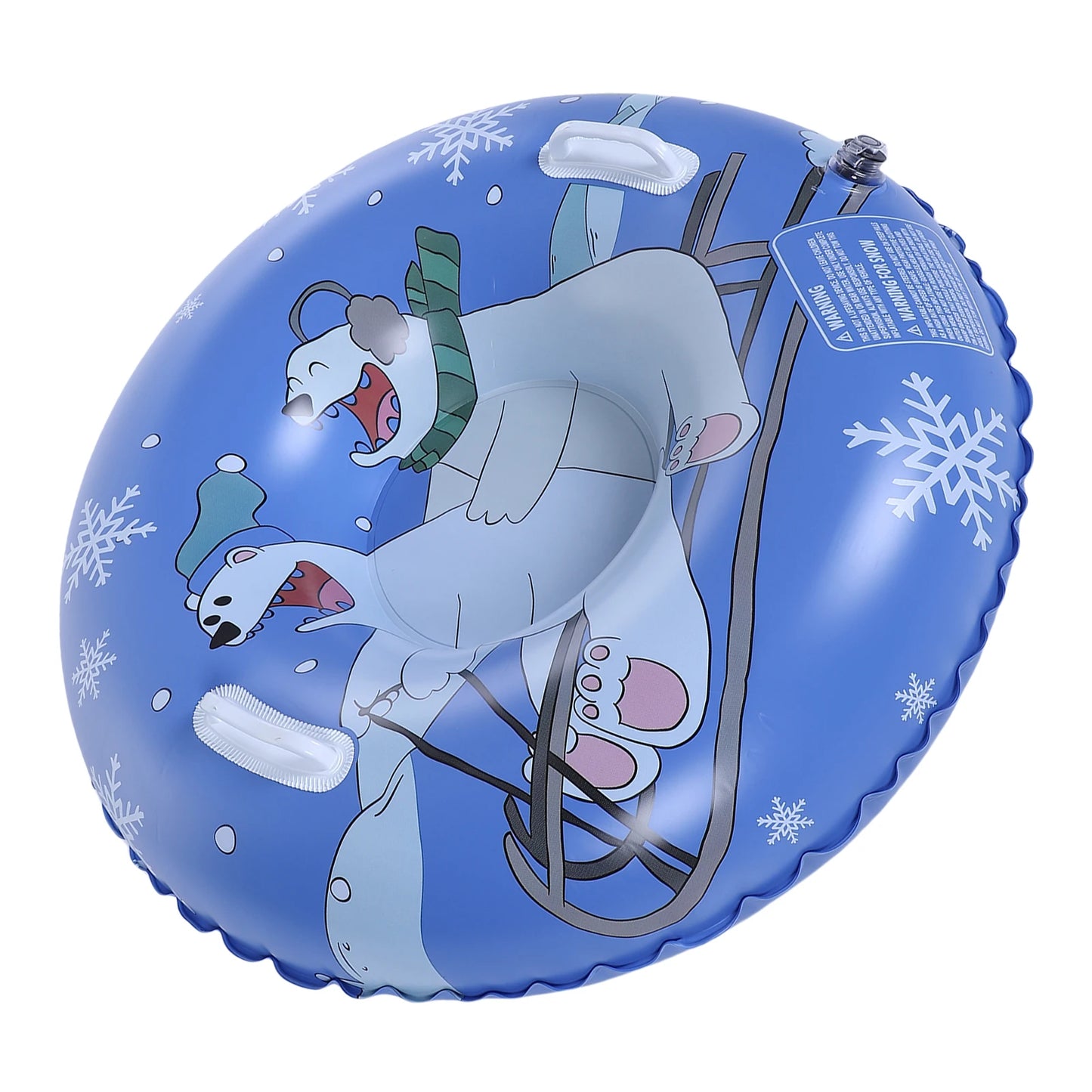 Inflatable Snow Tube Thickened Bottom 36 Inch Kids Sled with Handles 2 Repair Patches for Winter Outdoor Sledding Round Sled