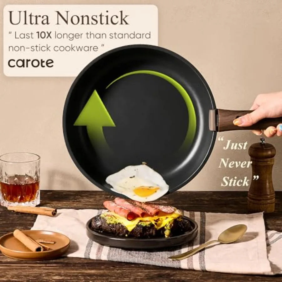 Pots and Pans Non Stick, Cookware Sets Detachable Handle, Induction Kitchen Pots and Pans, NonStick Cooking Set, Oven/Dishwashe