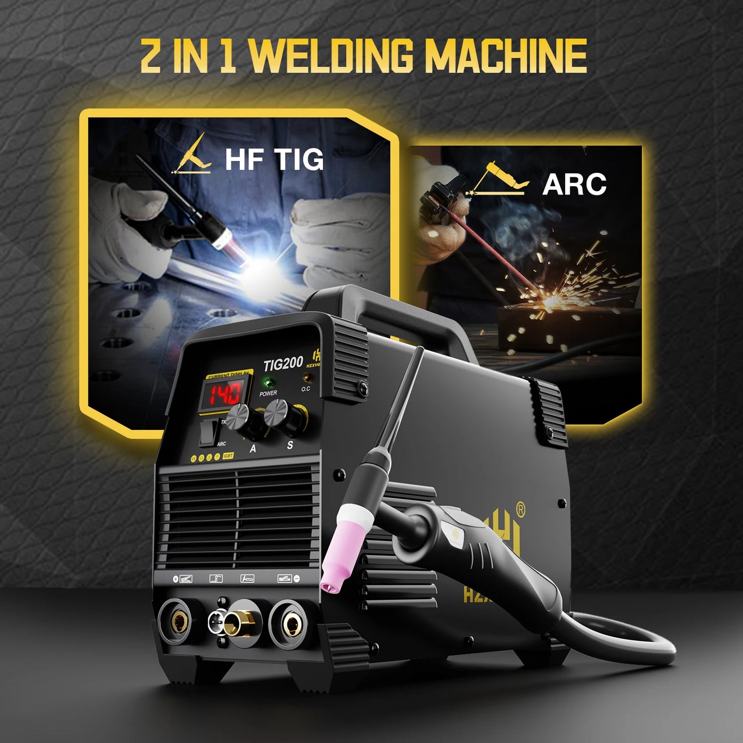 HZXVOGEN TIG200 Dual Voltage 10/220V 2 in 1 Welding Machine Stick MMA/HF TIG Hot Start Arc Force IGBT Inverter Portable Home Welder Soudeuse Par Point