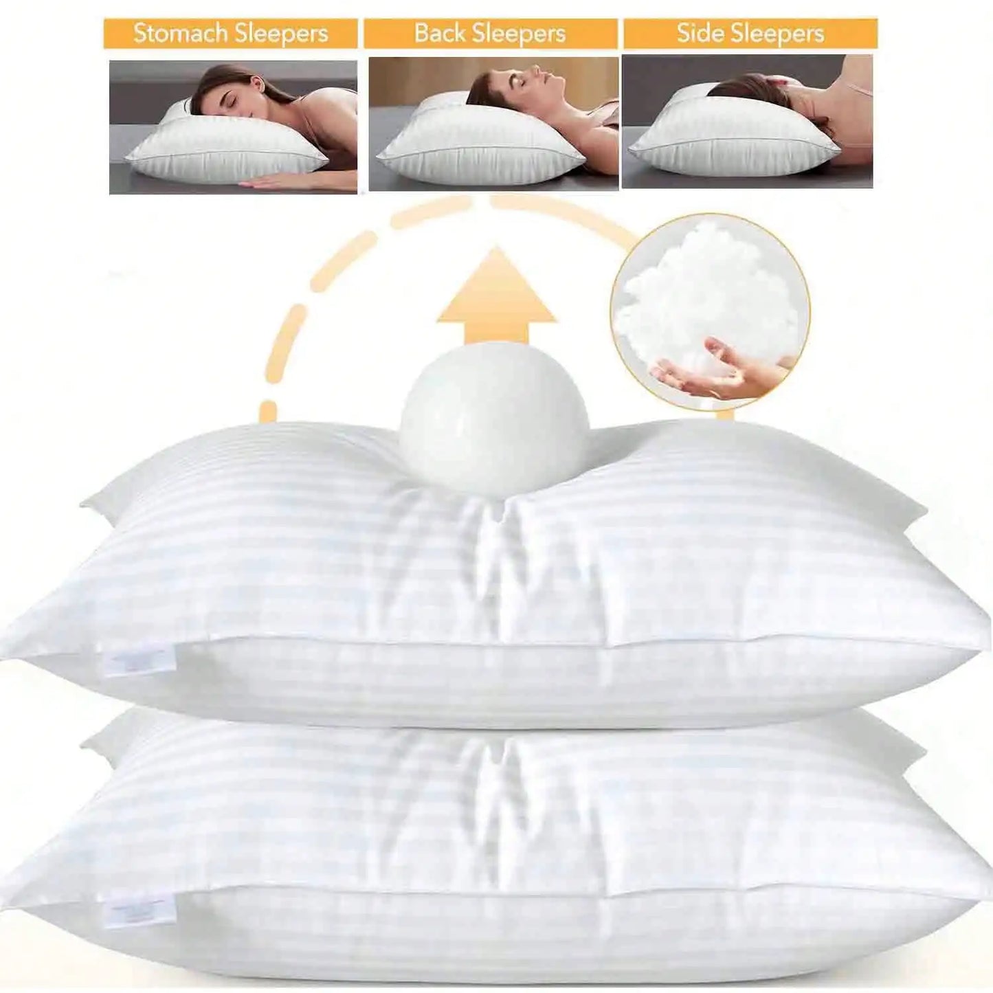 Deluxe 5 Star Hotel Quality Pillows, King Bed Size - Deep Sleep Neck Support Pillow, Hypoallergenic Inserts, Down Altemative Pillow,Cervical Pillows For Bed, Mother Day Gift,Living Room & Bedroom Decor,Spring Home Refresh
