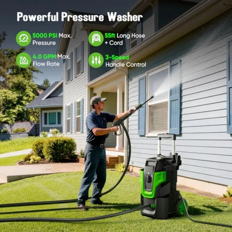 5000 PSI Electric Pressure Washer 4.0 GPM 3 Speed
