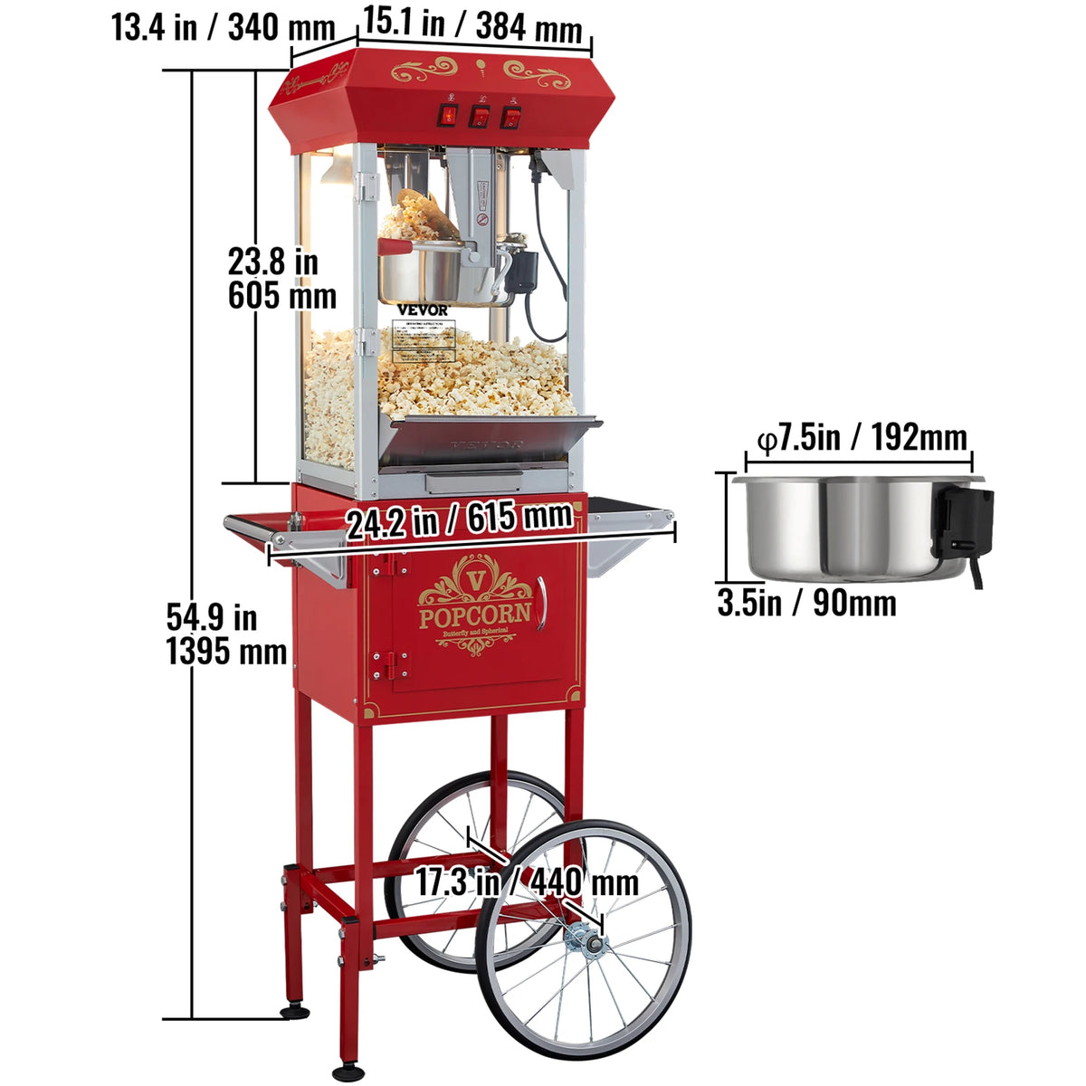 SucceBuy Electric Countertop Popcorn Popper