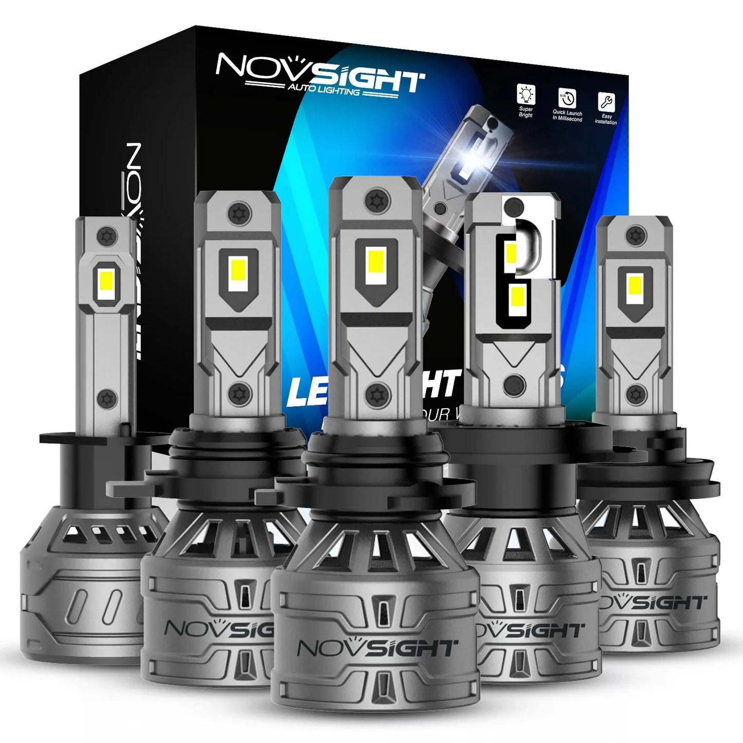 NOVSIGHT LED Headlight Bulbs H7 H4 H11 60W