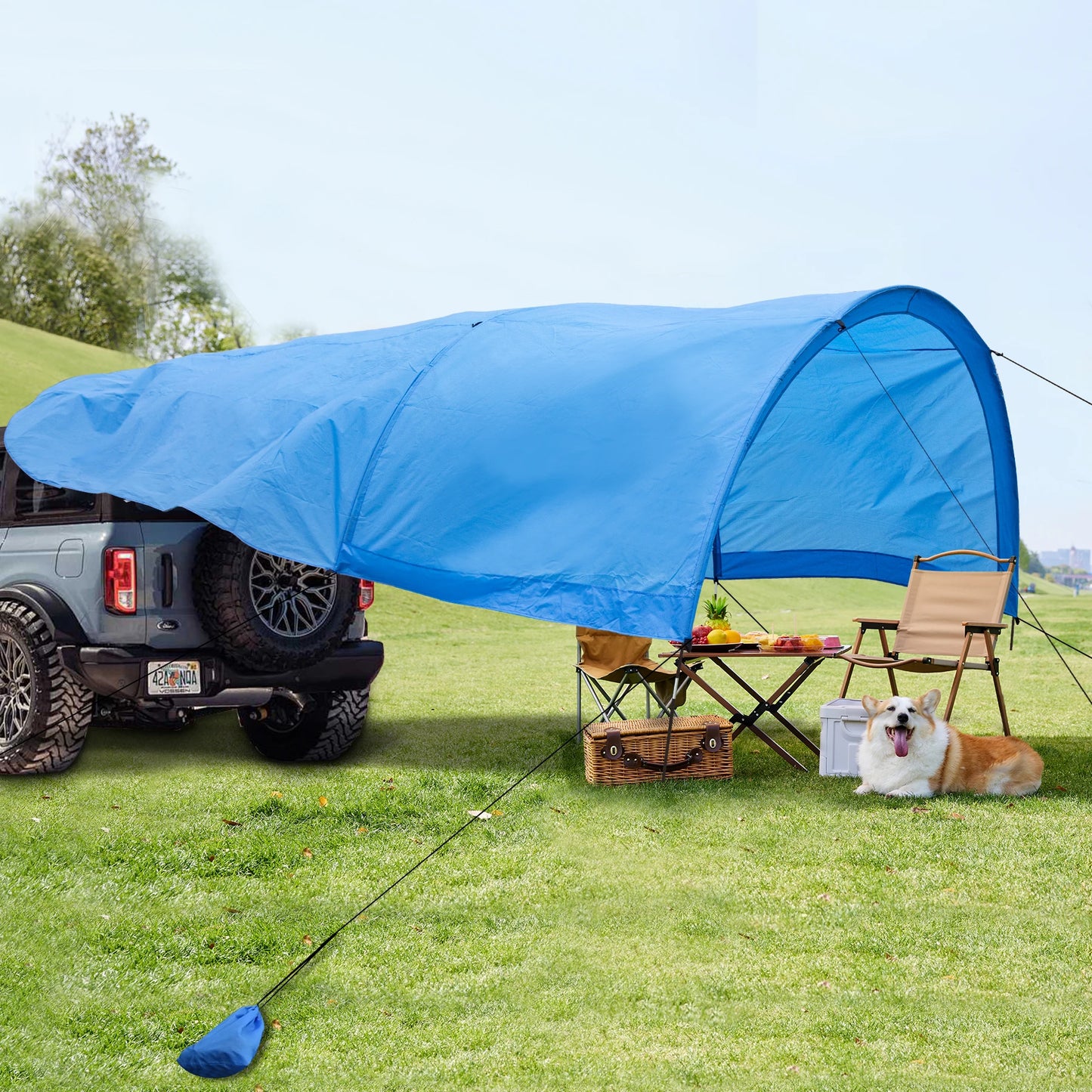 New Beach Shade with Quiet Canopy, The Beach Shade Canopy，Beach Canopy - Covers Up to 8 People, 200 Sq. Ft. of Shade, Sets Up in 3 Minutes, Lightweight, Compact, Wind Assist Included