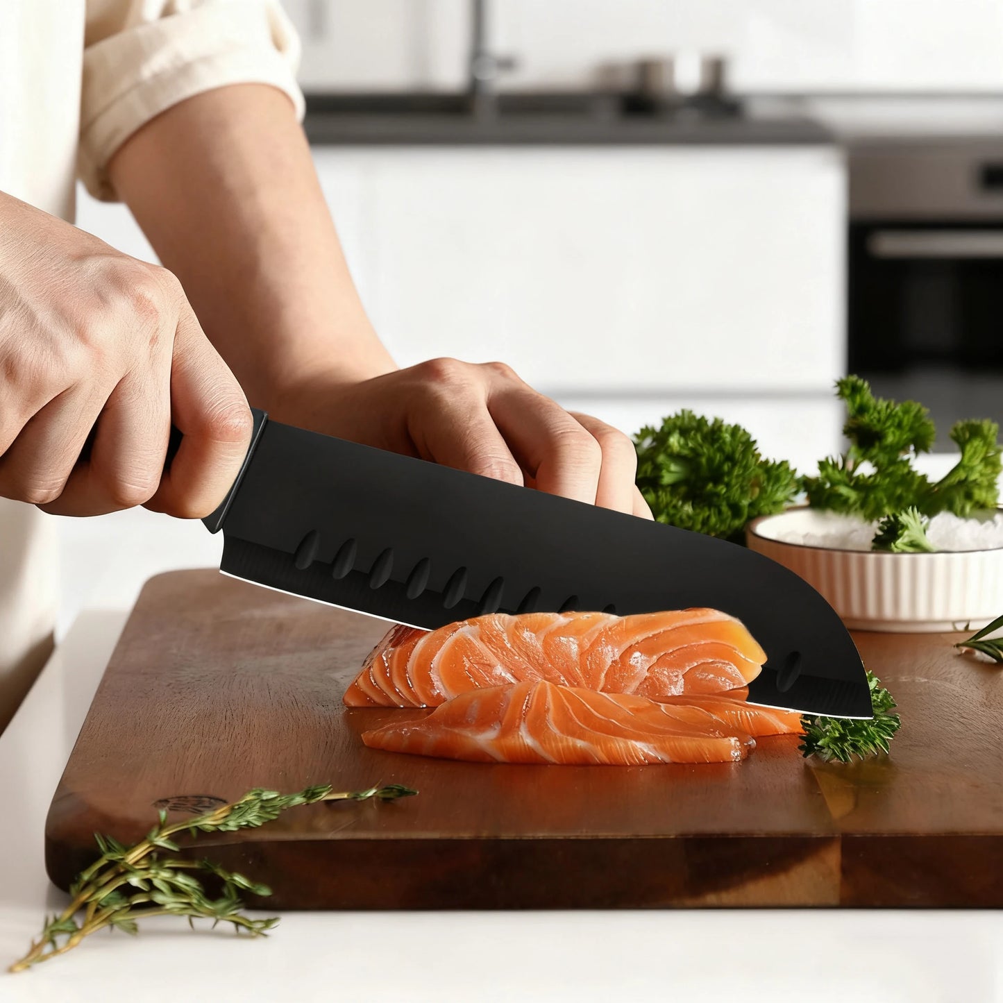 15Pcs Full Stainless Steel Kitchen Knife Set with Black Knife Block, All-in-one Hollow Handle Chef Knives Sharpener Scissor, Ultra Sharp Slicing Bread Steak Paring Knives Home Cooking Cutlery Gift Set