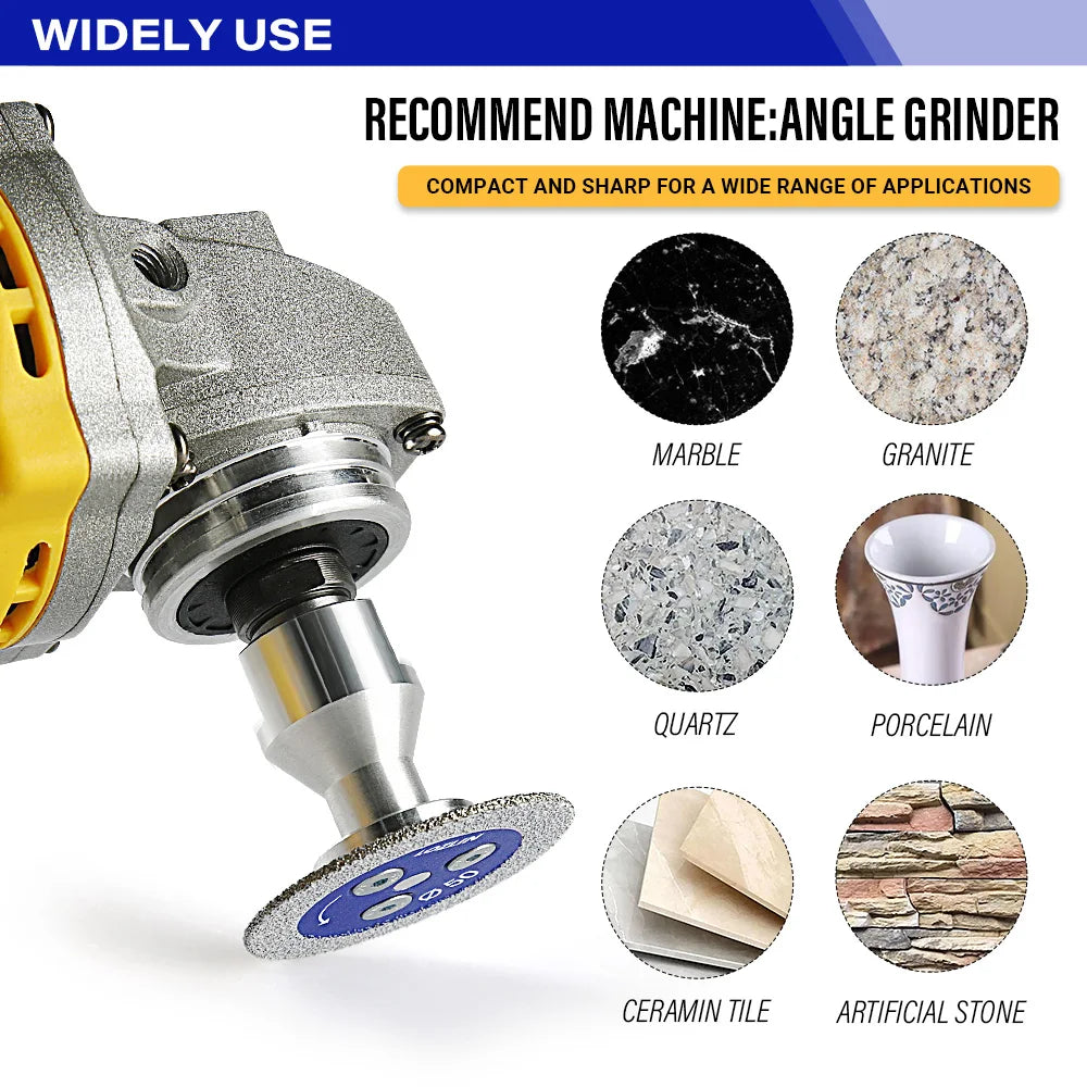 LOZLIN 3PCS 50mm Diamond Saw Blades 5/8-11 Detachable Flange for Granite Marble Ceramic Tile Glass Cutting Grinding Engraving Tool