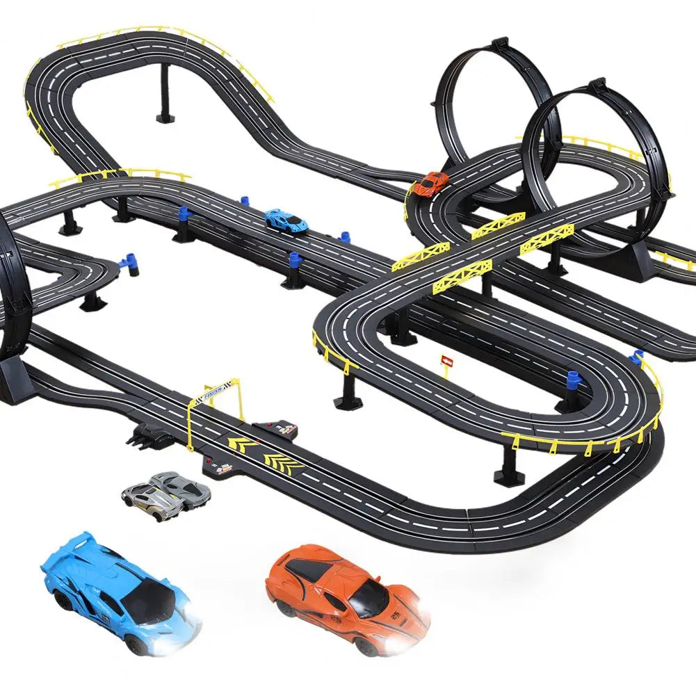 Electric Slot Car Race Track Set for Kids Electric Remote Control Track Car High Speed Showdown Gifts Toys for Boys Girls