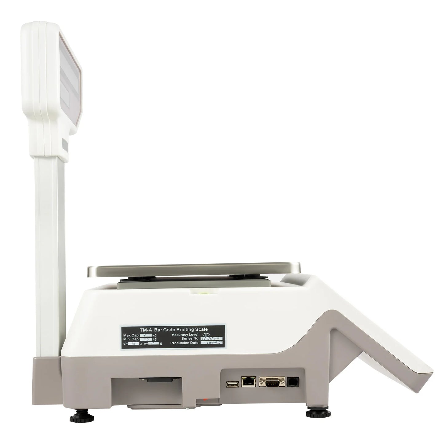 110-220V Double-side Display Multifunctional Label Printing Scale,   Weighing Capacity 0.2kg/0.44lbs-30kg/66.13lbs w/ Software Disk NEW (Silver,15.94*19.29*19.68in)