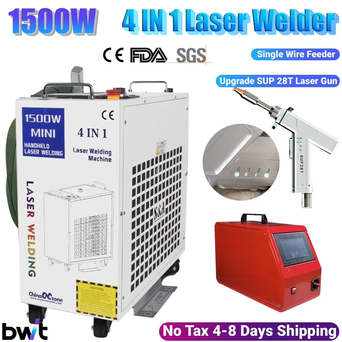 2000W BWT 4 IN 1 Fiber Laser Welding Soldering Cutting Machine New Upgrade SUP 28T Weld Gun Handheld Laser Welder for All Metal