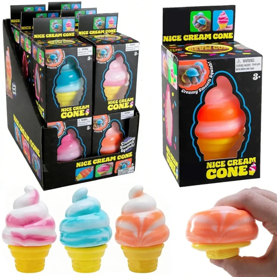 New Ice-Cream Sensory Toys Stress Relieving Blocks Pinching Relieving Puzzle Solving Venting Children Souvenir, Fun Christmas Gift, Party Favors Gifts, Prizes for Students