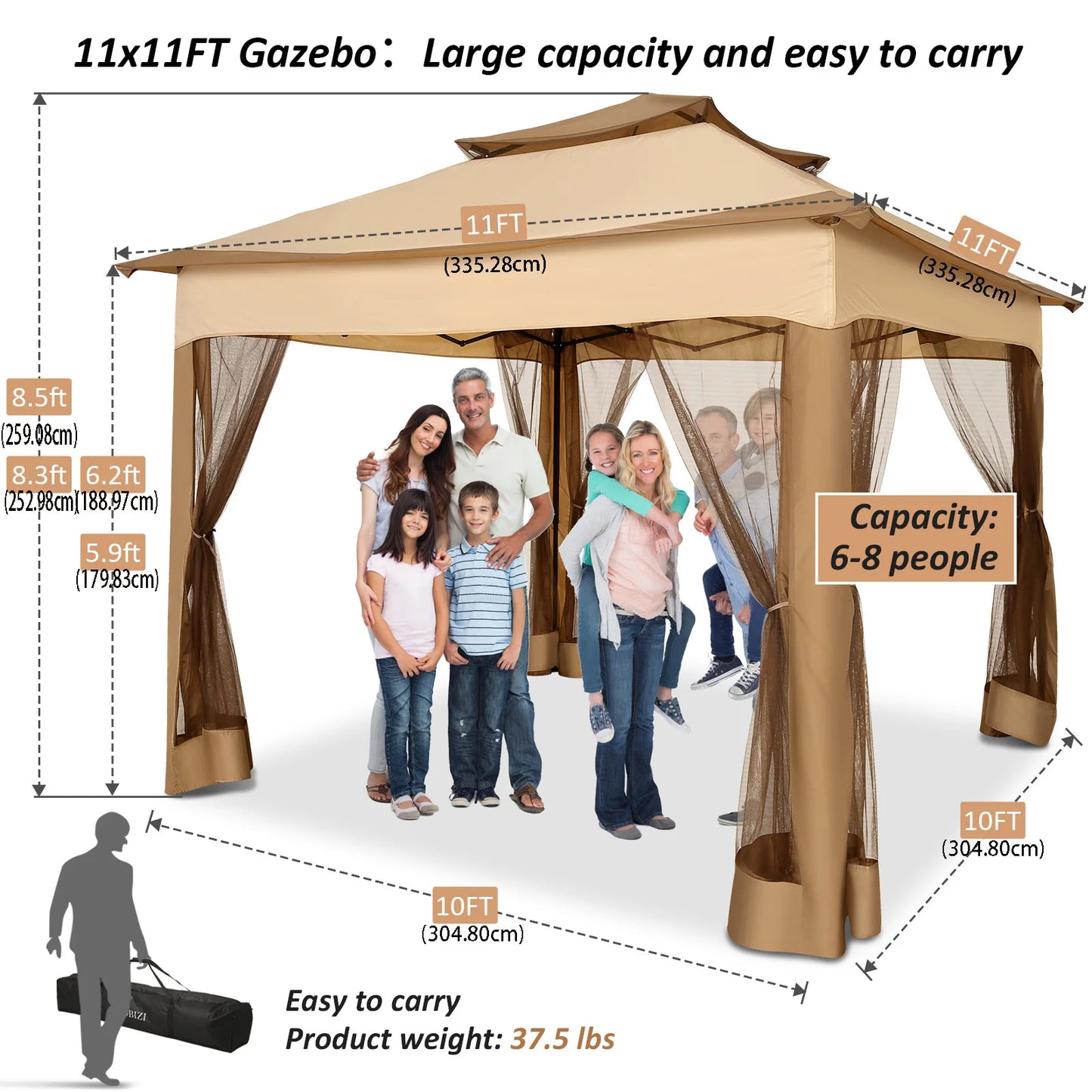 Cobizi Pop Up Gazebo With Mosquito Netting