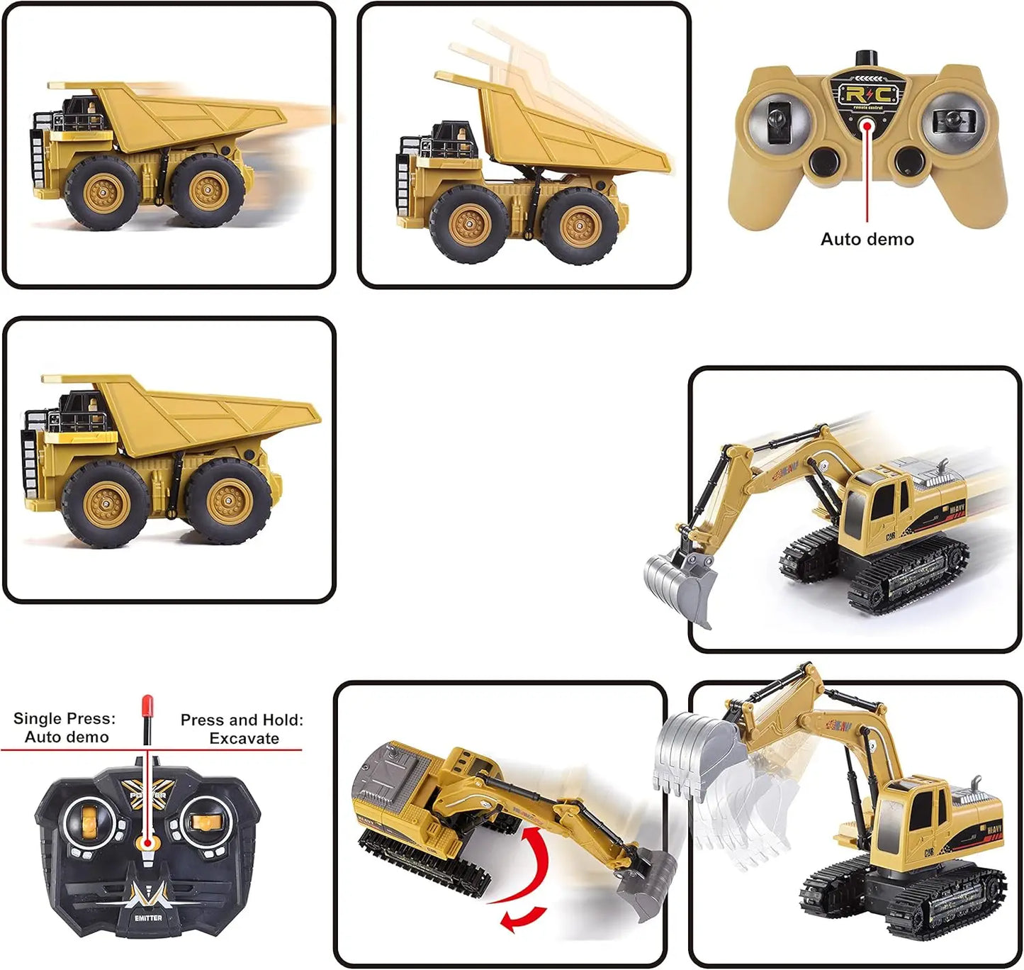 Joyfy Remote Control Vehicle Excavator and Truck