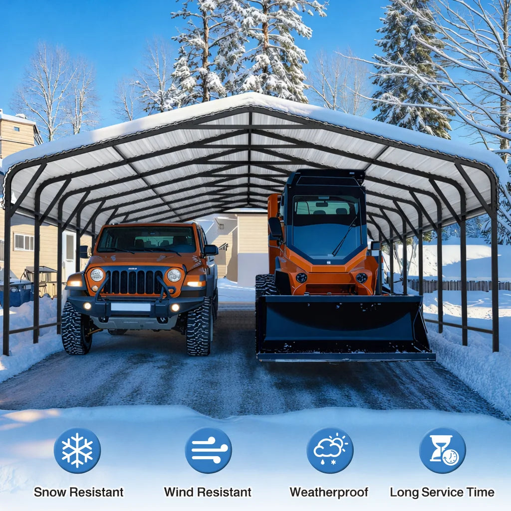 VIWAT Galvanized Metal Carport Shelter Outdoor Heavy Duty