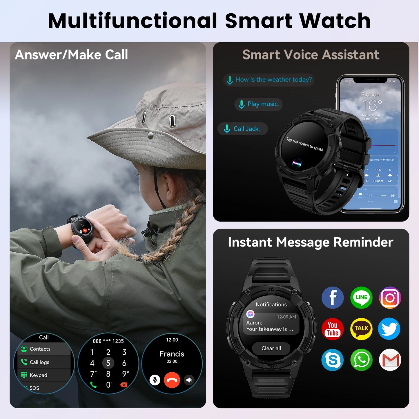 KOSPET Tank S2 GPS Smartwatch For Women AMOLED IP69K