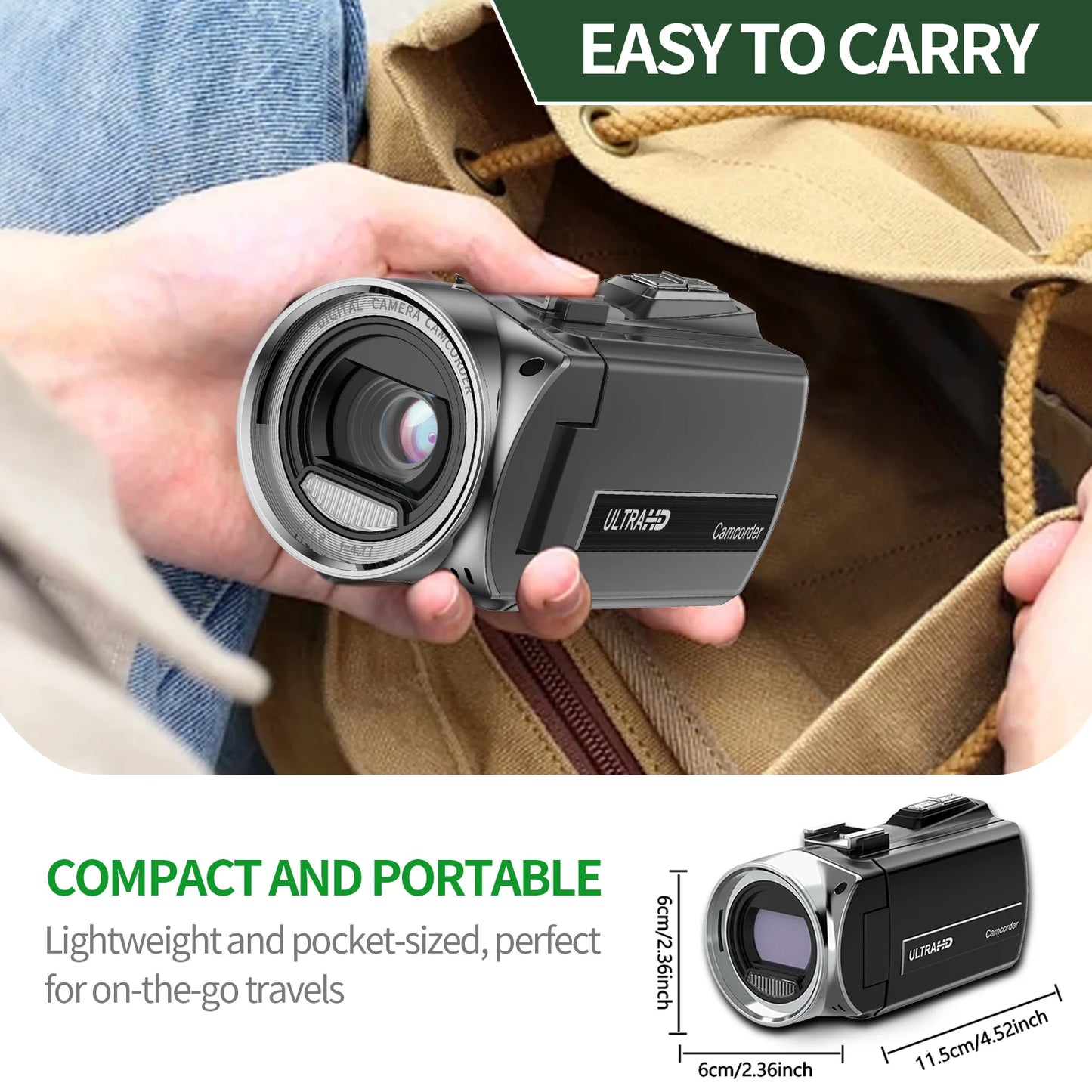 4K Handheld DV Camera 48MP For Vlog Recording