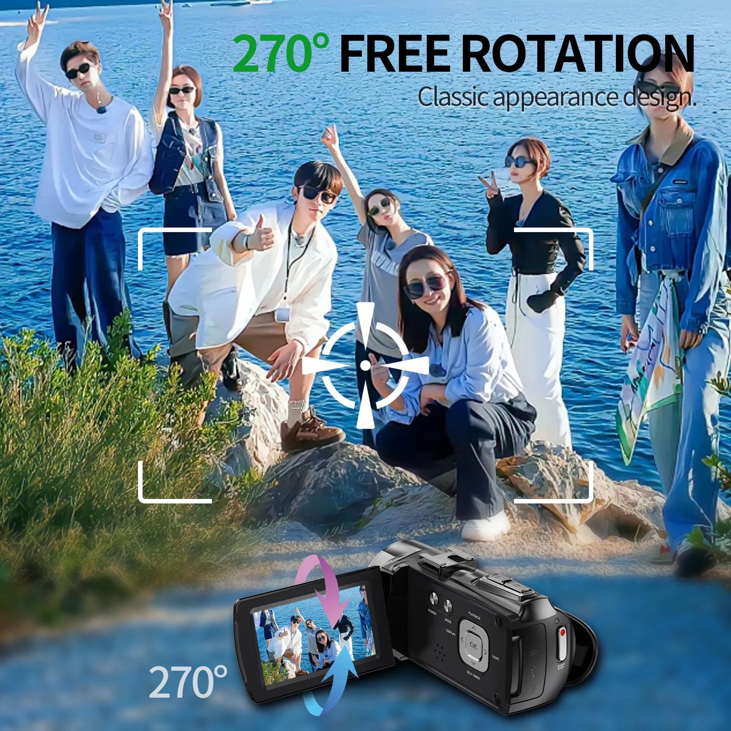 4K Handheld DV Camera 48MP For Vlog Recording