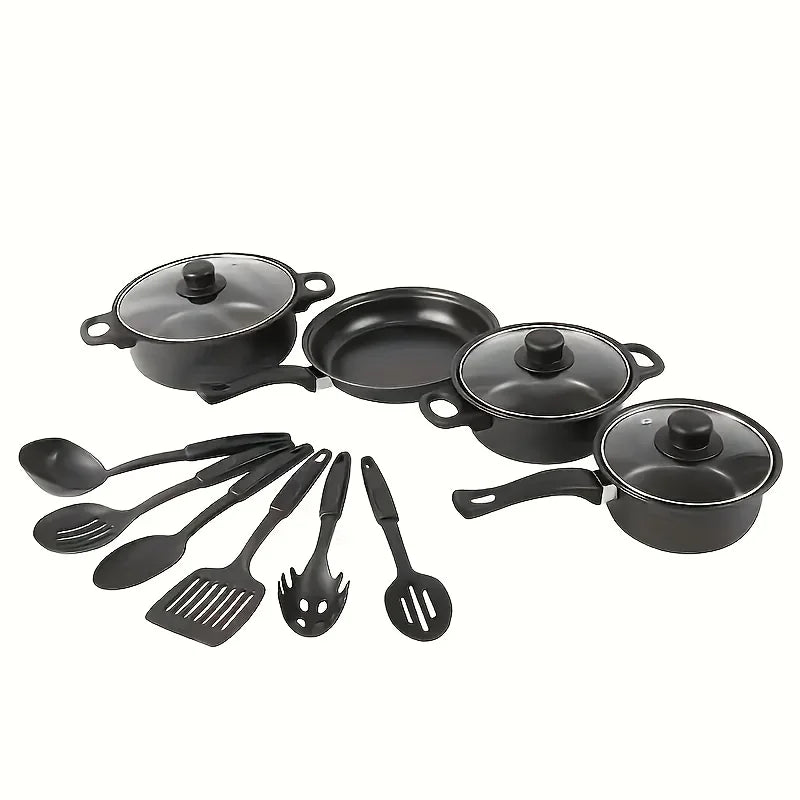 Aehome 13-Piece Nonstick Cookware Set for Kitchen Camping