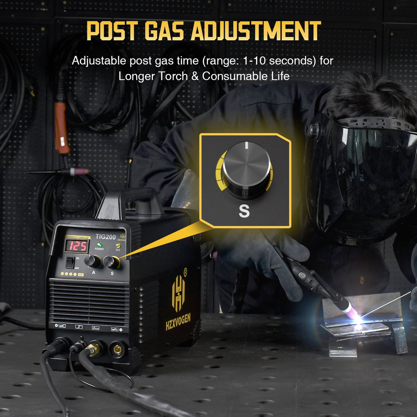HZXVOGEN TIG200 Dual Voltage 10/220V 2 in 1 Welding Machine Stick MMA/HF TIG Hot Start Arc Force IGBT Inverter Portable Home Welder Soudeuse Par Point