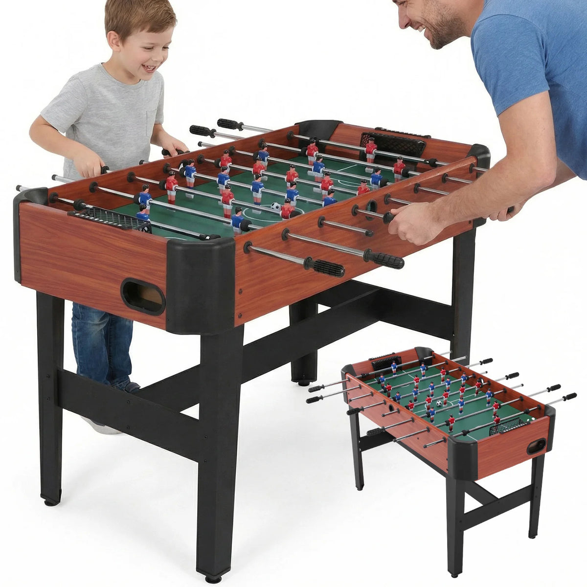 47 Inch Arcade Soccer Set with Score Keeper Indoor Foos Ball Table with Counterbalanced & Uniformed Men for Adults & Families