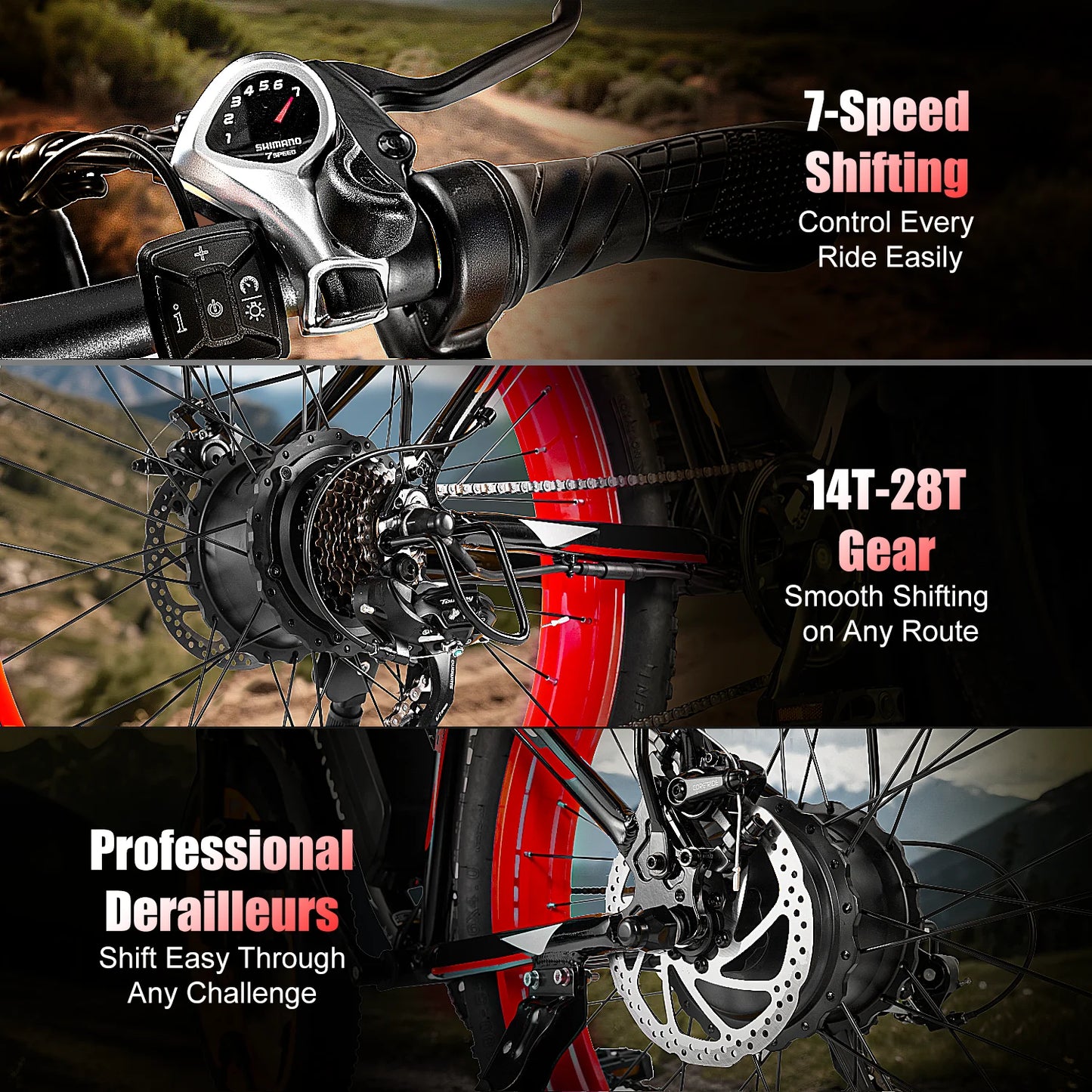 EOEOTWO 1500W Fat Tire Electric Bike 34MPH 48V Ebike