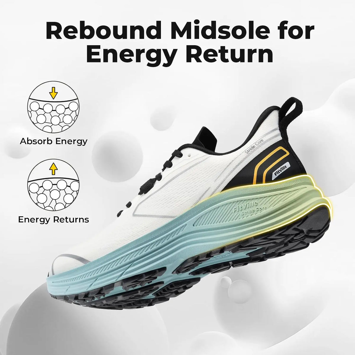 Fitville Men Wide Fit Running Shoes With Arch Support