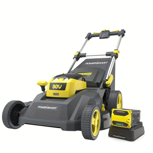 PowerSmart 80V 26" Self-Propelled Lawn Mower, Dual-Force Cutting Cordless Lawn Mower with 6.0Ah Battery & Charger