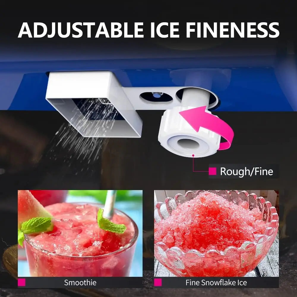 Lecon Chef Electric Tabletop Ice Crusher Shaver Snow Cone Maker Machine 265lbs/hours Adjustable Ice Fineness 320 RPM Rotate Speed