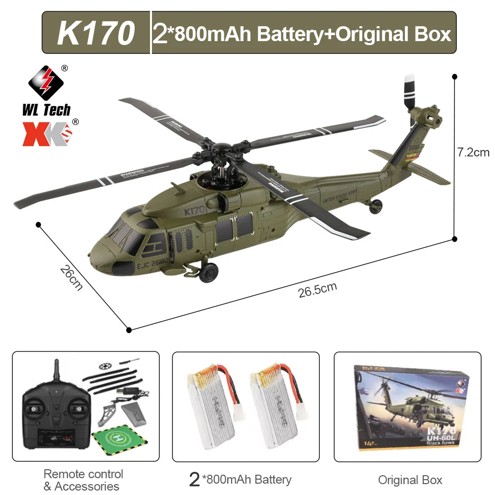 Wltoys K170 RC Helicopter Brushless UH60L