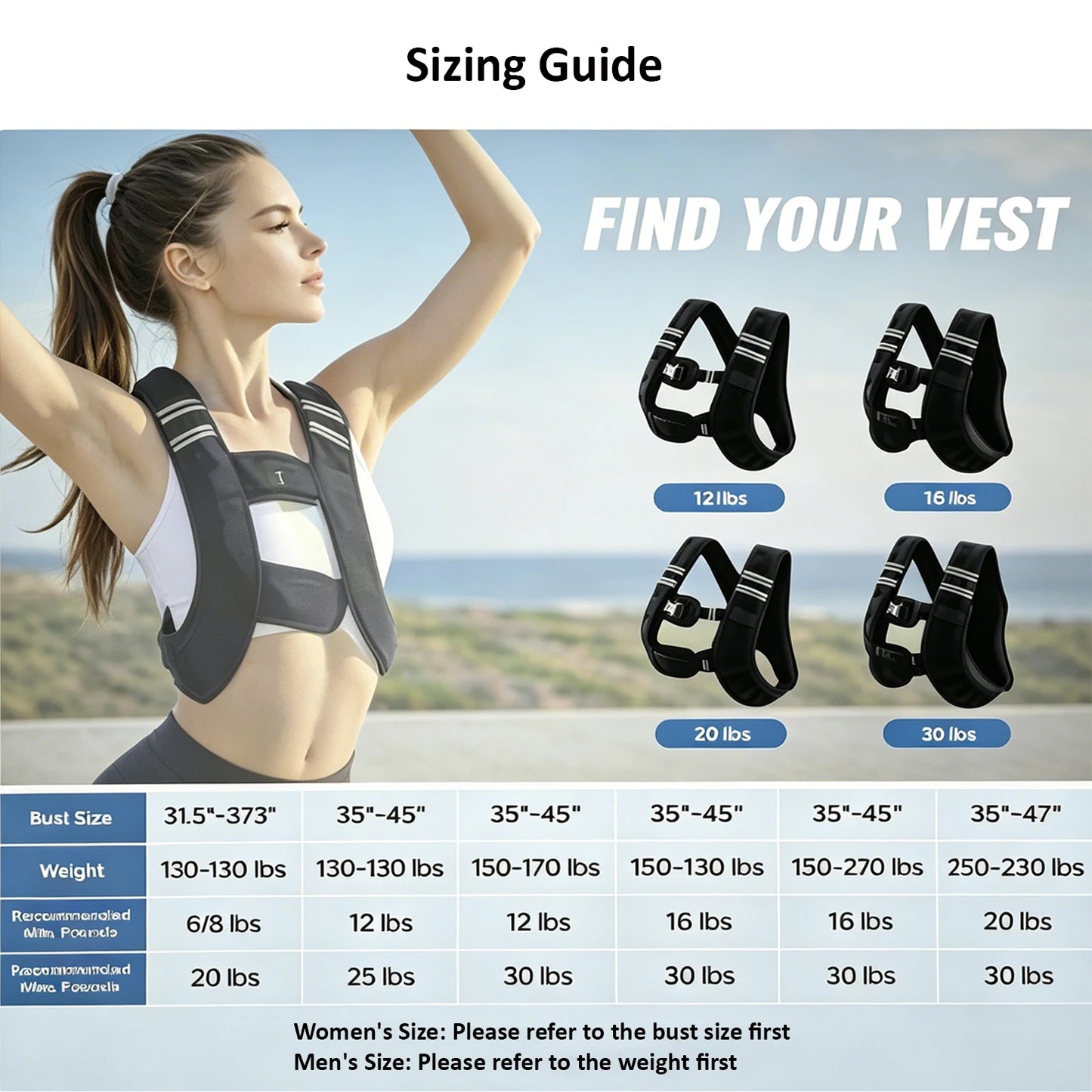 12LB Fixed Weight Training Vest, 2 Options Single Strap Without Storage Pocket & Double Strap With Phone Pocket, Reflective Sweat Resistant Adjustable Strap Fitness Athletic Vest for Outdoor Jogging CrossFit Weight Loss