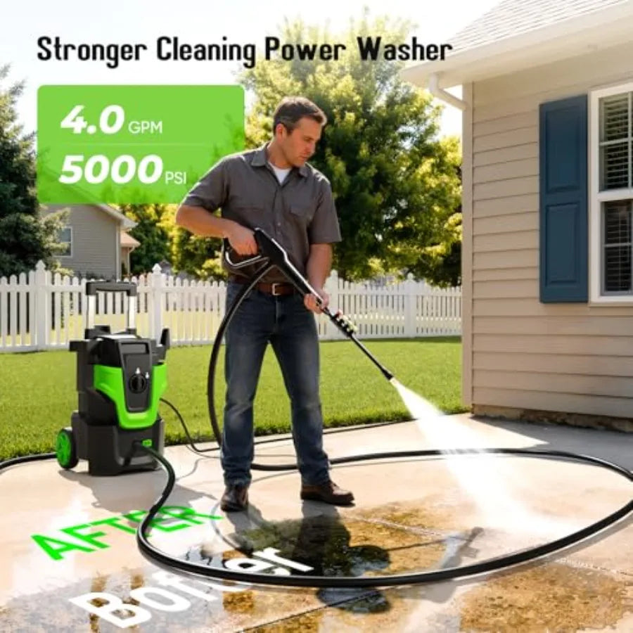 5000 PSI Electric Pressure Washer 4.0 GPM 3 Speed